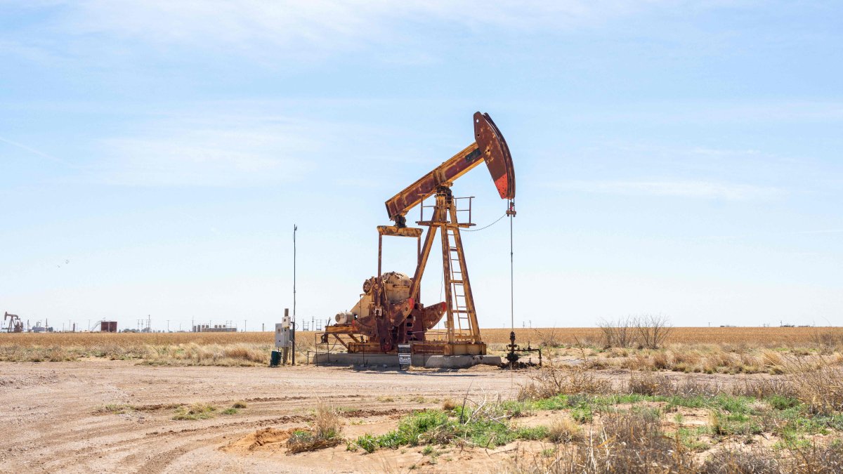 A pump jack is seen at sunset in Stanton, Texas, U.S., March 17, 2026. (AFP Photo)