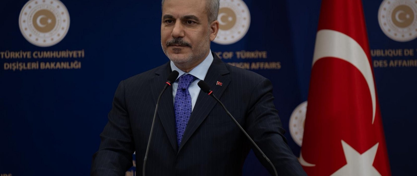 Foreign Minister Hakan Fidan speaks at a press conference with his Canadian counterpart Anita Anand, Ankara, Türkiye, March 17, 2026. (AA Photo)