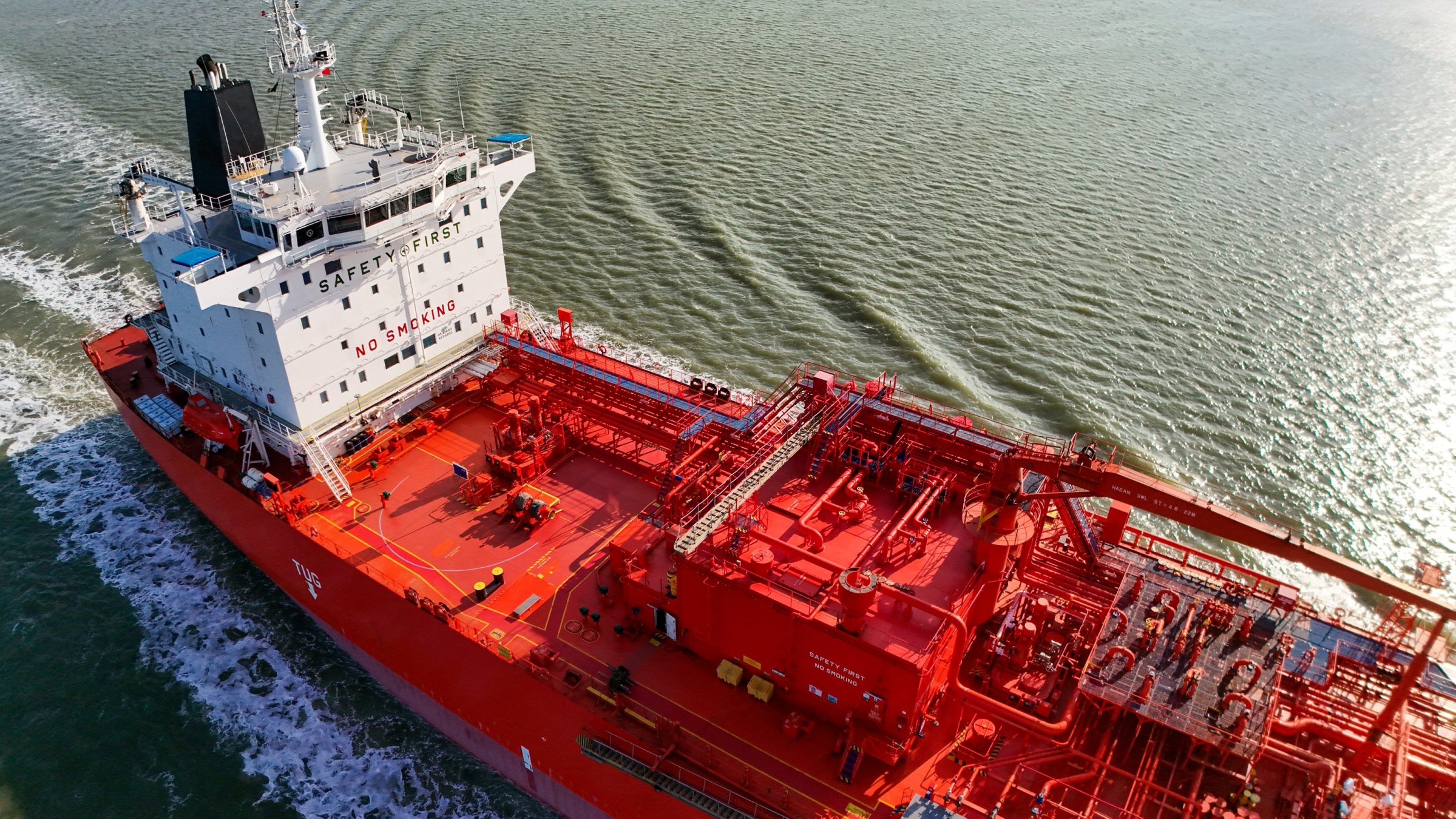 A view of the Arrhenius tanker, designed for transporting liquefied natural gas, leaves Antwerp Chemical harbour, Hansweert, The Netherlands, March 15, 2026. (EPA Photo)