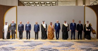 A group photo of Arab and Muslim-majority countries' foreign ministers during a meeting on regional security in Riyadh, Saudi Arabia, March 19, 2026. (Reuters Photo)