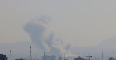 A plume of smoke rises from the site of a strike in Tehran, Iran, March 17, 2026. (AFP Photo)