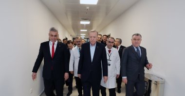President Recep Tayyip Erdoğan (C) attends the opening ceremony of Tenzile Erdoğan State Hospital in Güneysu district, Rize, Türkiye, March 20, 2026. (AA Photo)