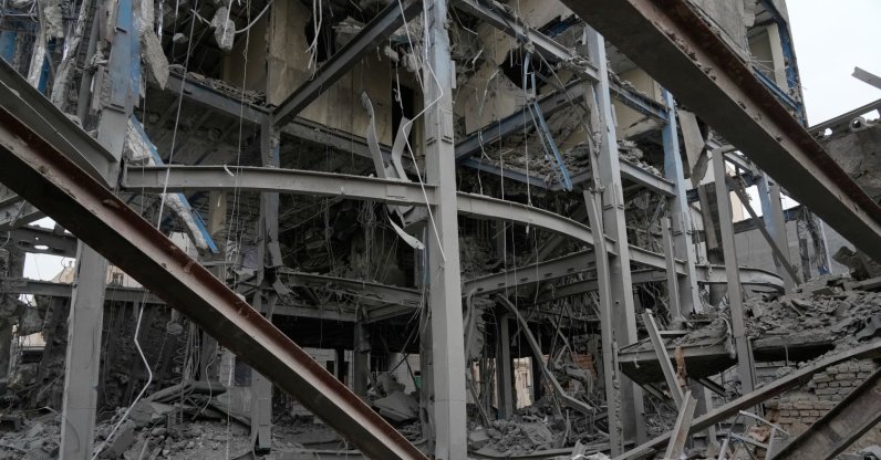The shattered structure of a police station is seen after it was hit Friday in a U.S.-Israeli strike, Tehran, Iran, March 15, 2026. (AP Photo)