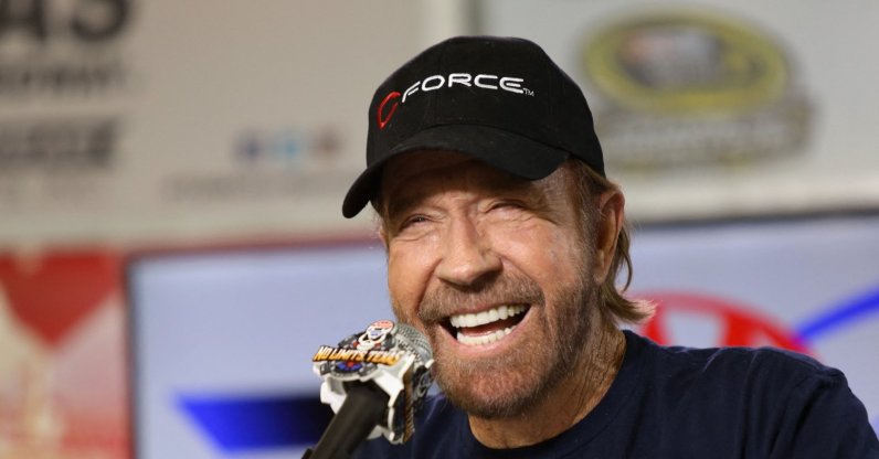 (FILES) Actor Chuck Norris speaks with the media during a press conference before the NASCAR Sprint Cup Series AAA Texas 500 at Texas Motor Speedway, Fort Worth, U.S., Nov. 6, 2016. (AFP Photo)