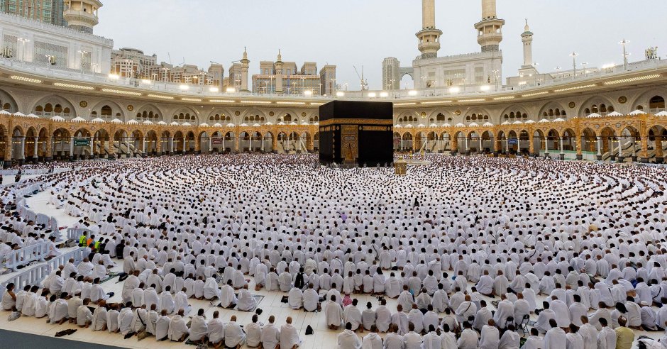 Muslim worshippers gather around the Kaaba at the Grand Mosque, Mecca, Saudi Arabia, March 20, 2026.
