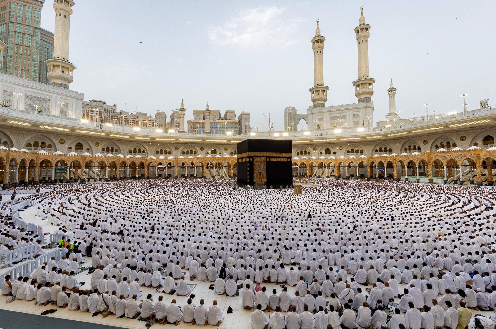 Muslim worshippers gather around the Kaaba at the Grand Mosque, Mecca, Saudi Arabia, March 20, 2026.