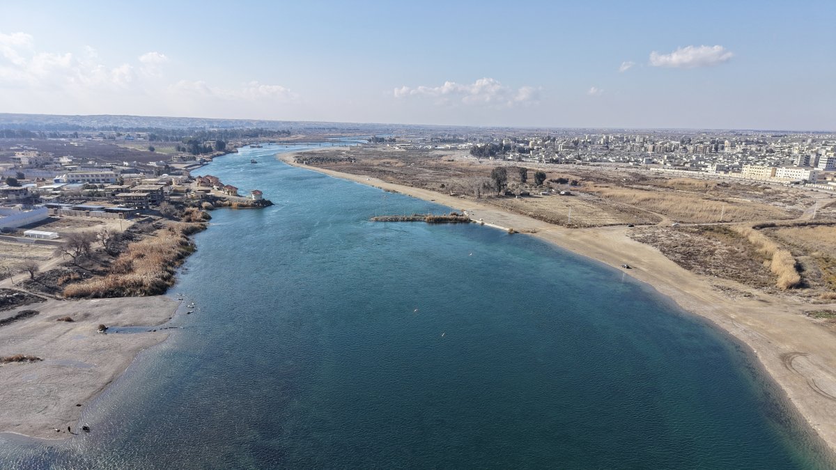 A general view of a section of the Euphrates River in Raqqa, Syria, Jan. 19, 2026. (Getty Images)