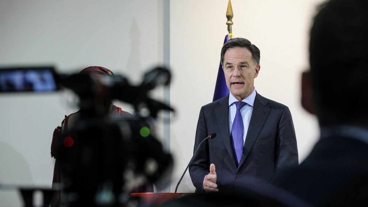 NATO Secretary General Mark Rutte speaks during a press conference in Skopje, North Macedonia, March 3, 2026. (Reuters Photo)