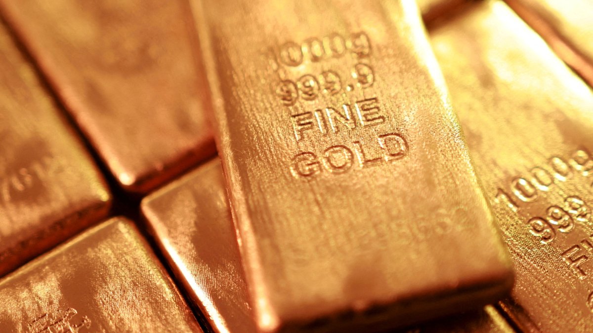 Gold imitations are seen in this illustration picture taken Feb. 20, 2026. (Reuters Photo)