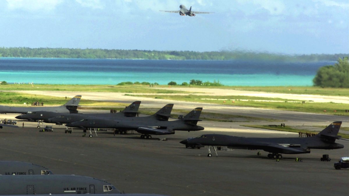 This file photo shows U.S. B-1 Lancer bombers operating out of the Chagos Islands in the Indian Ocean, Nov. 20, 2021. (Getty Images)