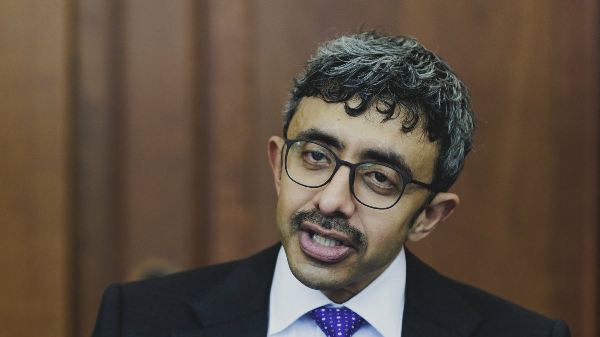 Sheikh Abdullah bin Zayed Al Nahyan, Foreign Minister of the United Arab Emirates, taken in Berlin, Feb. 20, 2024. (AFP File Photo)