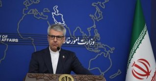 Iranian Foreign Ministry spokesman Esmaeil Baghaei speaks at a weekly press conference in Tehran, Iran, on Feb. 23, 2026. (DHA Photo via Xinhua)