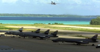 This file photo shows U.S. B-1 Lancer bombers operating out of the Chagos Islands in the Indian Ocean, Nov. 20, 2021. (Getty Images)