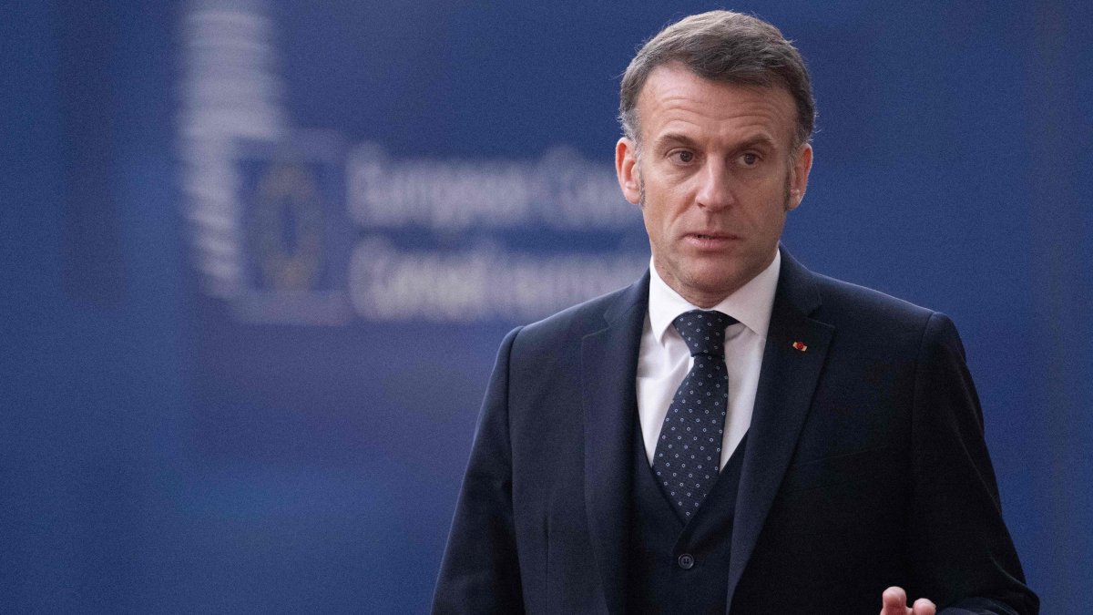 French President Emmanuel Macron arrives for an EU summit at the EU headquarters, Brussels, Belgium, March 19, 2026. (AFP Photo)
