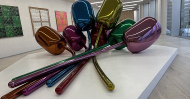 An artwork is displayed at an event, Milan, Italy, March 17, 2025. (Photo by Funda Karayel)