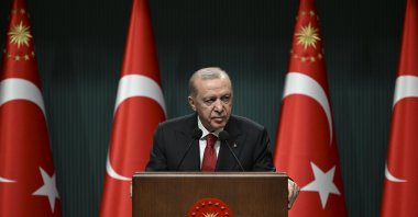 President Recep Tayyip Erdoğan speaks to reporters at a news conference after a Cabinet meeting in Ankara, March 24, 2026. (AA Photo)