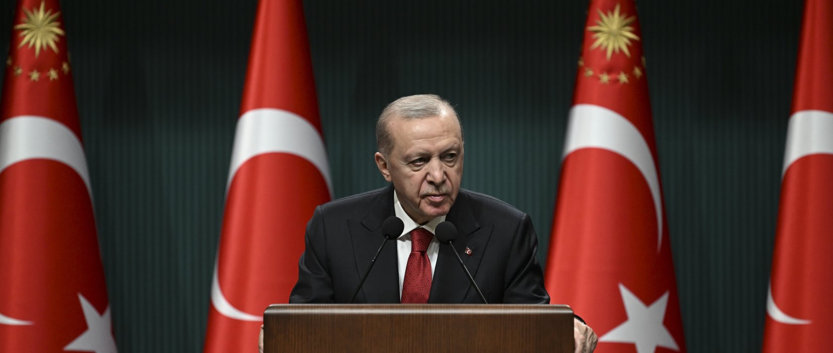 President Recep Tayyip Erdoğan speaks to reporters at a news conference after a Cabinet meeting in Ankara, March 24, 2026. (AA Photo)