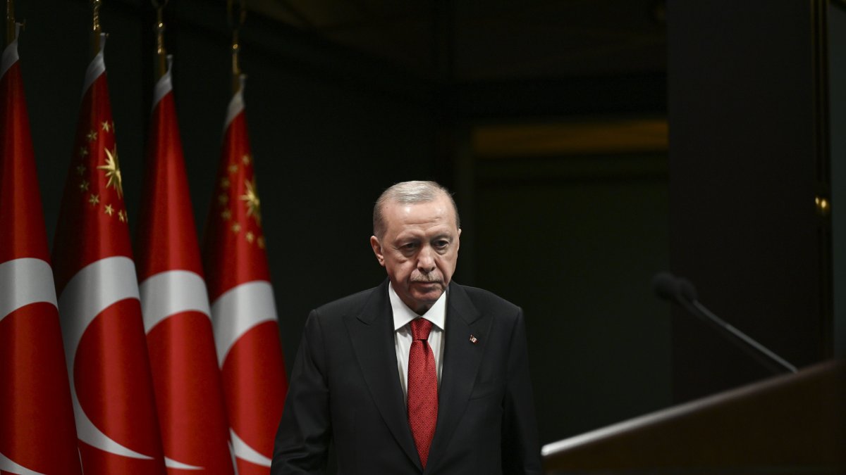 President Recep Tayyip Erdogan speaks to the media following a Cabinet meeting at the Presidential Complex, Ankara, Türkiye, March 24, 2026. (AA Photo)