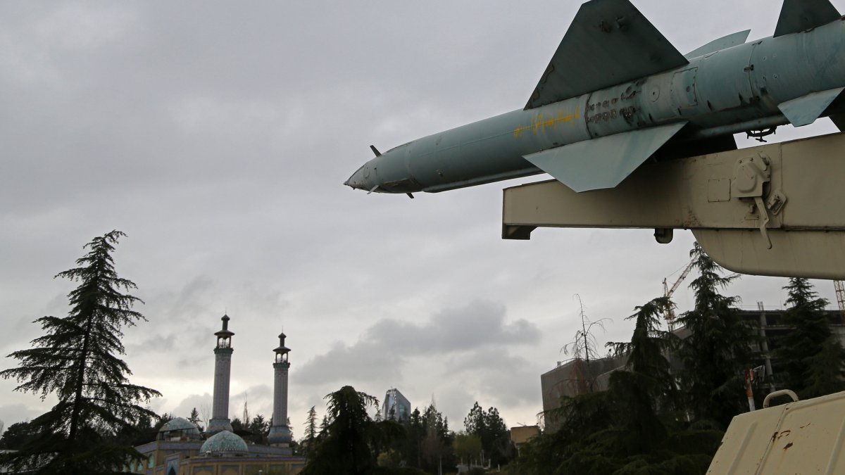 Iranian missiles are seen during a public display in Tehran, Iran, March 25, 2026. (AA Photo)