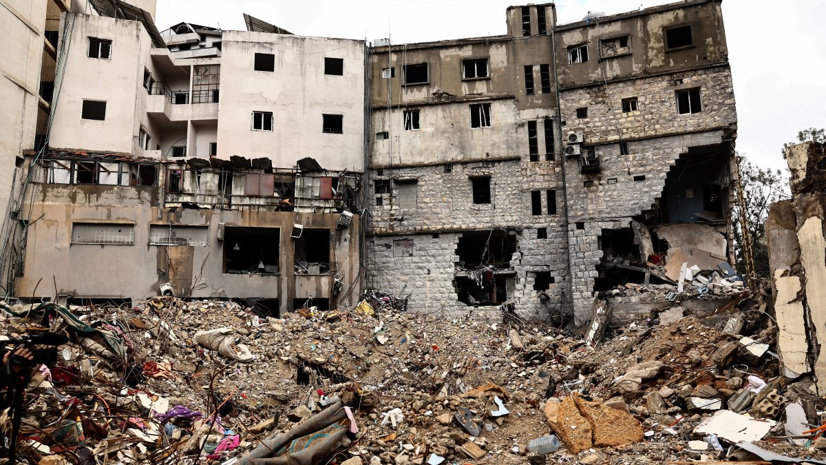 Rubble lies at a site damaged in an Israeli strike, amid escalating hostilities between Israel and Hezbollah, as the U.S.-Israeli conflict with Iran continues, in Nabatieh, Lebanon, March 25, 2026. (Reuters Photo)