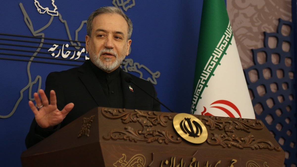 Iran's Foreign Minister Abbas Araghchi speaks at a weekly news conference in Tehran, Iran, March 16, 2026. (DHA Photo)