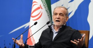 Iranian President Masoud Pezeshkian attends a press conference, Tehran, Iran, Sept. 16, 2024. (DHA Photo)