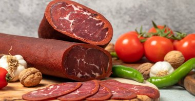 Slices of traditional Kayseri pastırma are shown in this undated photo. (Shutterstock Photo)