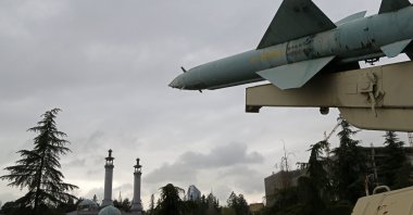 Iranian missiles are seen during a public display in Tehran, Iran, March 25, 2026. (AA Photo)