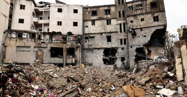 Rubble lies at a site damaged in an Israeli strike, amid escalating hostilities between Israel and Hezbollah, as the U.S.-Israeli conflict with Iran continues, in Nabatieh, Lebanon, March 25, 2026. (Reuters Photo)