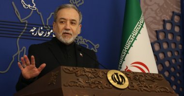 Iran's Foreign Minister Abbas Araghchi speaks at a weekly news conference in Tehran, Iran, March 16, 2026. (DHA Photo)