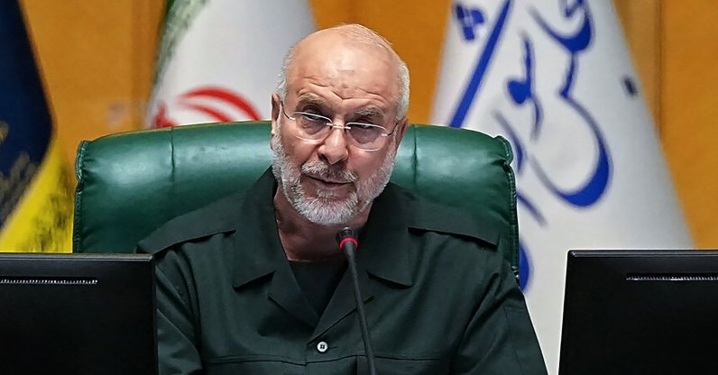 In this handout picture provided by Ithe Islamic Consultative Assembly News Agency (ICANA), Iran’s Parliament Speaker Mohammad Bagher Ghalibaf, dressed in an IRGC uniform, chairs a session in Tehran on Feb. 1, 2026. (AFP File Photo)