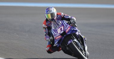Toprak Razgatlıoğlu competes for Prima Pramac Racing during the MotoGP sprint race at Ayrton Senna International Circuit, Goiania, Brazil, March 22, 2026. (AA Photo)