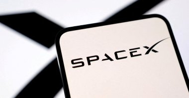 The SpaceX logo is seen in this illustration taken on March 10, 2025. (Reuters Photo)