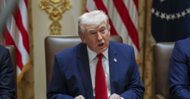 epa12851194 US President Donald J. Trump delivers remarks during a cabinet meeting in the Cabinet Room of the White House in Washington, D.C., March 26, 2026. (EPA Photo)