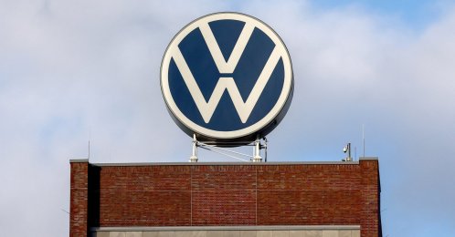 The logo of the German automotive company Volkswagen on the rooftop of the company's factory in Wolfsburg, Germany, Nov. 21, 2024. (EPA File Photo)