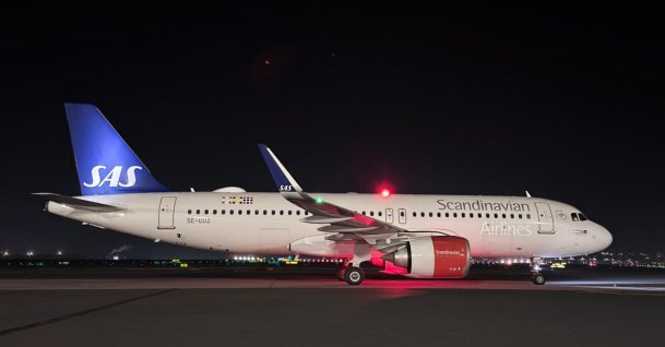 In this undated file photo, a Scandinavian Airlines (SAS) aircraft is seen at an airport. (AA Photo)