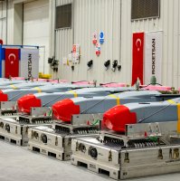 A general view of products developed by Turkish missile maker Roketsan in this photo released by the company on March 25, 2026. (AA Photo)