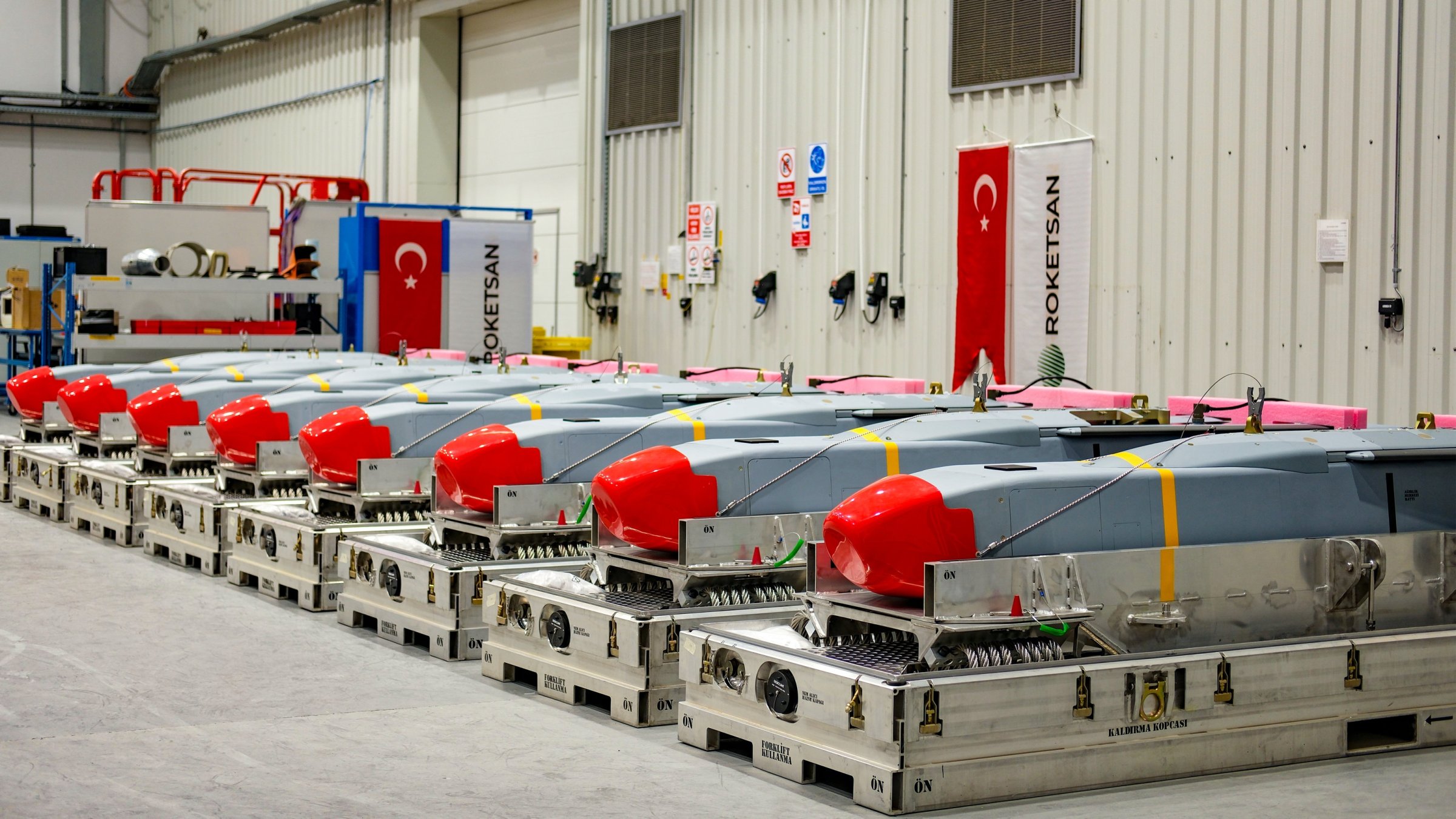 A general view of products developed by Turkish missile maker Roketsan in this photo released by the company on March 25, 2026. (AA Photo)