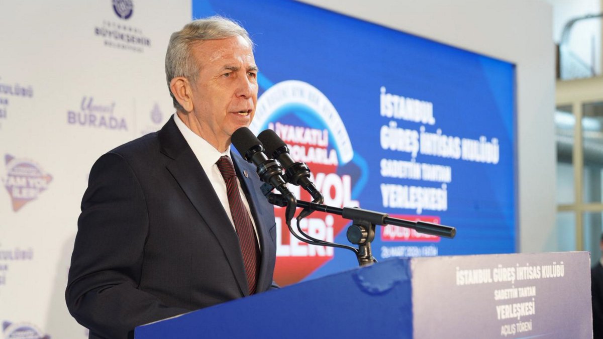 Ankara Mayor Mansur Yavaş speaks at an event, Istanbul, Türkiye, March 26, 2026. (AA Photo)