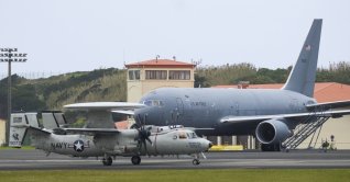 U.S. military aircraft are seen at the Lajes Air Base in Praia da Vitoria, Terceira Island, in the Azores archipelago, Portugal, March 21, 2026. (EPA Photo)