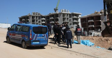 Security forces are seen near the site of a missile intercepted in Gaziantep, March 9, 2026. (DHA File Photo)
