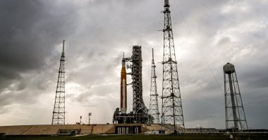 NASA's next-generation moon rocket, the Space Launch System (SLS) rocket with the Orion crew capsule, on Pad 39B ahead of the Artemis II mission launch at the Kennedy Space Center in Cape Canaveral, Florida, U.S., March 29, 2026. (Reuters Photo)