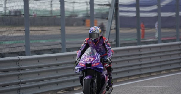 Toprak Razgatlıoğlu competes for Prima Pramac Racing during the MotoGP sprint race at the Circuit of the Americas track, Austin, U.S., March 29, 2026. (AA Photo)