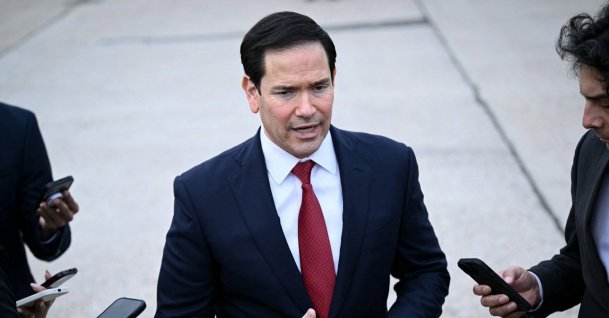 U.S. Secretary of State Marco Rubio speaks to the press following a G7 Foreign Ministers' meeting with Partner Countries before his departure at the Bourget airport in Le Bourget, outside Paris, March 27, 2026. (AFP Photo)