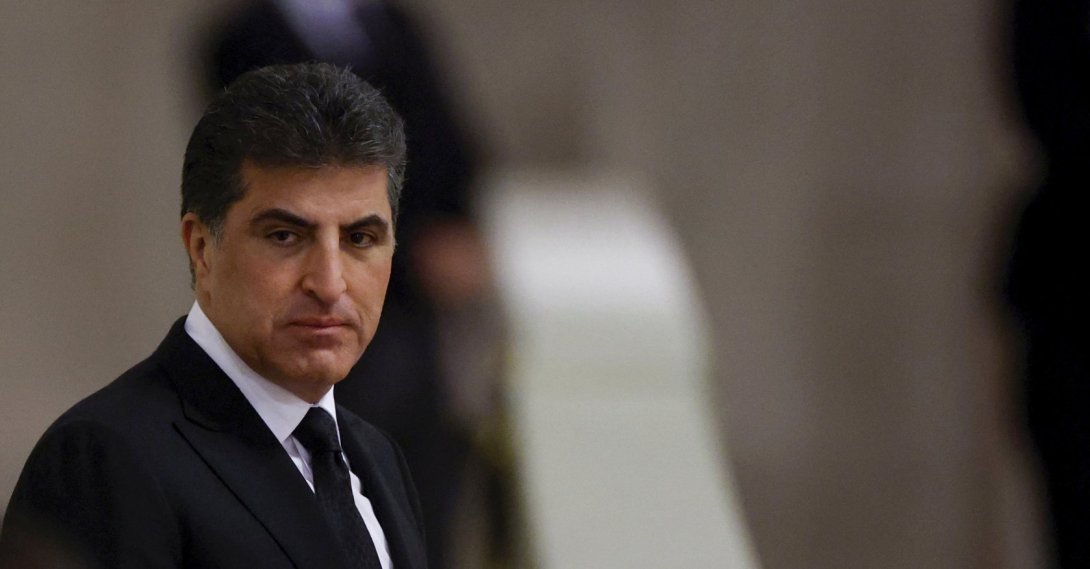 KRG leader Nechirvan Barzani pays his respects to Britain's Queen Elizabeth II, following her death, during her lying in state at Westminster Hall, in Westminster Palace, in London, Sunday, Sept. 18, 2022. (AP File Photo)