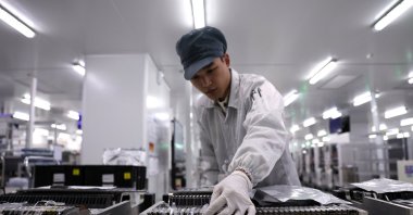 An employee works at the factory of Chinese autonomous driving technology startup ZYT, also known as Zhuoyu Technology, Shenzhen, China, March 19, 2026. (Reuters Photo)