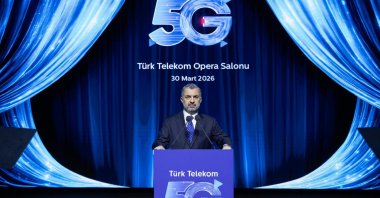 Türk Telekom CEO Ebubekir Şahin speaks during an event to mark the launch of 5G services, Istanbul, Türkiye, March 30, 2026. (AA Photo)