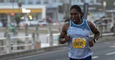 South African Olympic champion Caster Semenya competes during the Cape Town SPAR Women’s 10km Challenge, Cape Town, South Africa, March 29, 2026. (AFP Photo)