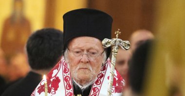 Patriarch Bartholomew attends the funeral of the late Catholicos-Patriarch of Georgia Ilia II at the Holy Trinity Cathedral, also known as Sameba, Tbilisi, Georgia, March 22 2026. (EPA Photo)