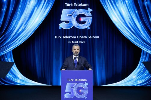 Türk Telekom CEO Ebubekir Şahin speaks during an event to mark the launch of 5G services, Istanbul, Türkiye, March 30, 2026. (AA Photo)